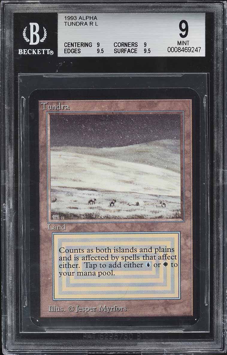 1993 Magic The Gathering MTG Alpha Dual Land Tundra BGS 9 MINT