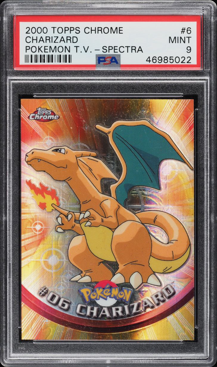 2000 Pokemon Topps Chrome Series 1 Spectra Charizard #6 PSA 9 MINT
