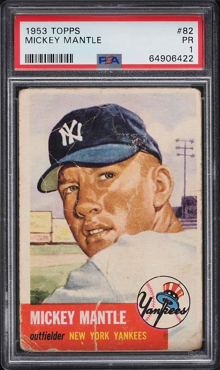 1953 Topps Mickey Mantle SHORT PRINT #82 PSA 1 PR