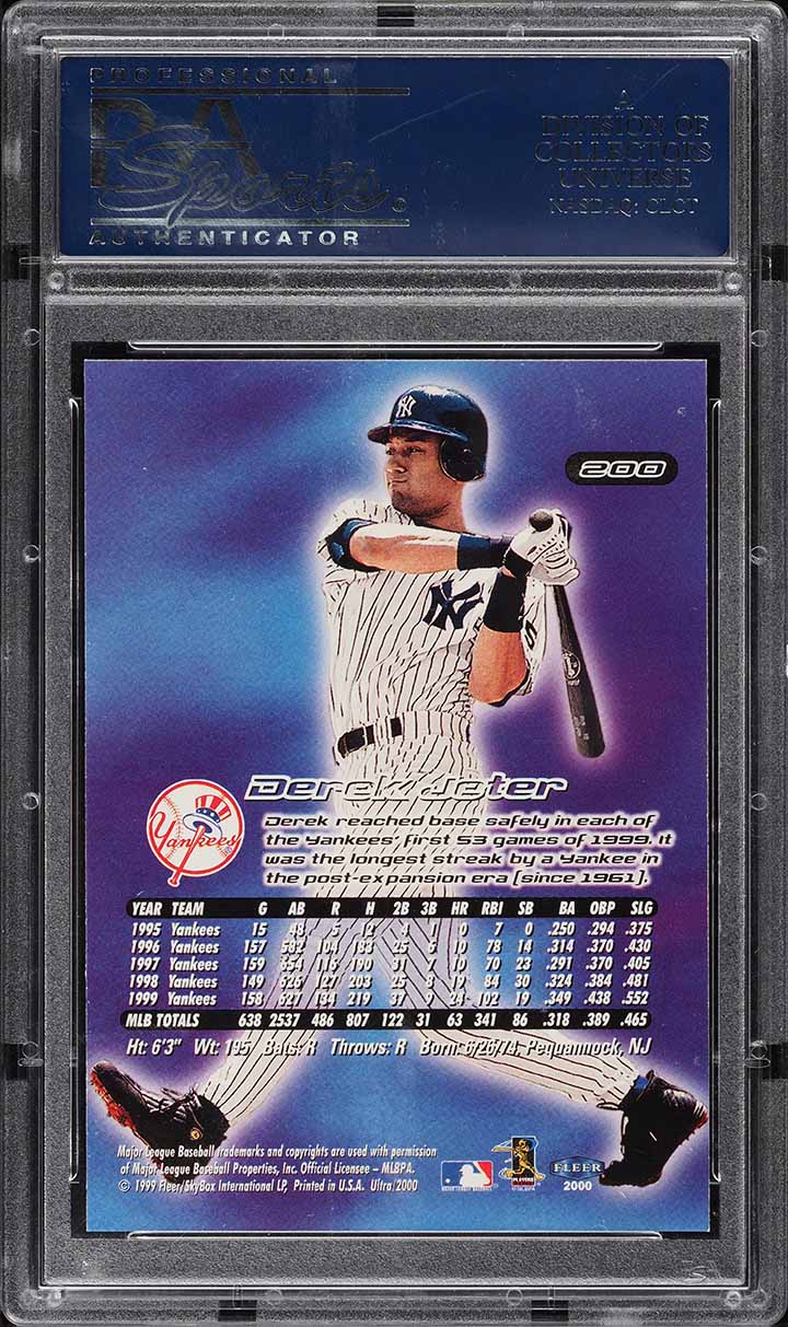 2000 Ultra Derek Jeter #200 PSA 10 GEM MINT