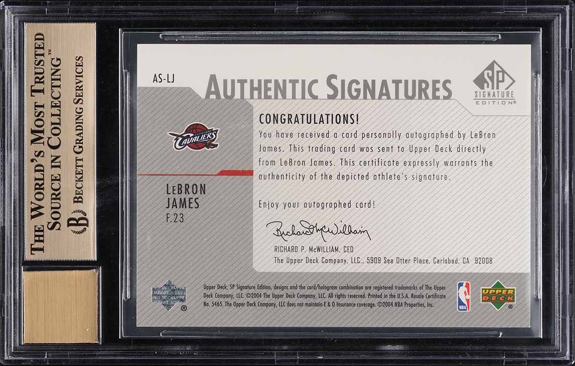 2003 SP Signature Edition LeBron James ROOKIE AUTO #AS-LJ BGS 9.5 GEM MINT