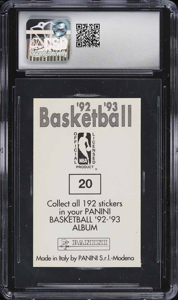 1992 Panini Stickers MVP Michael Jordan #20 CSG 6 EXMT