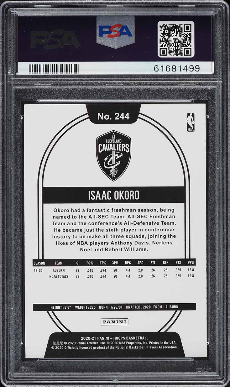 2020 Hoops Isaac Okoro ROOKIE #244 PSA 9 MINT