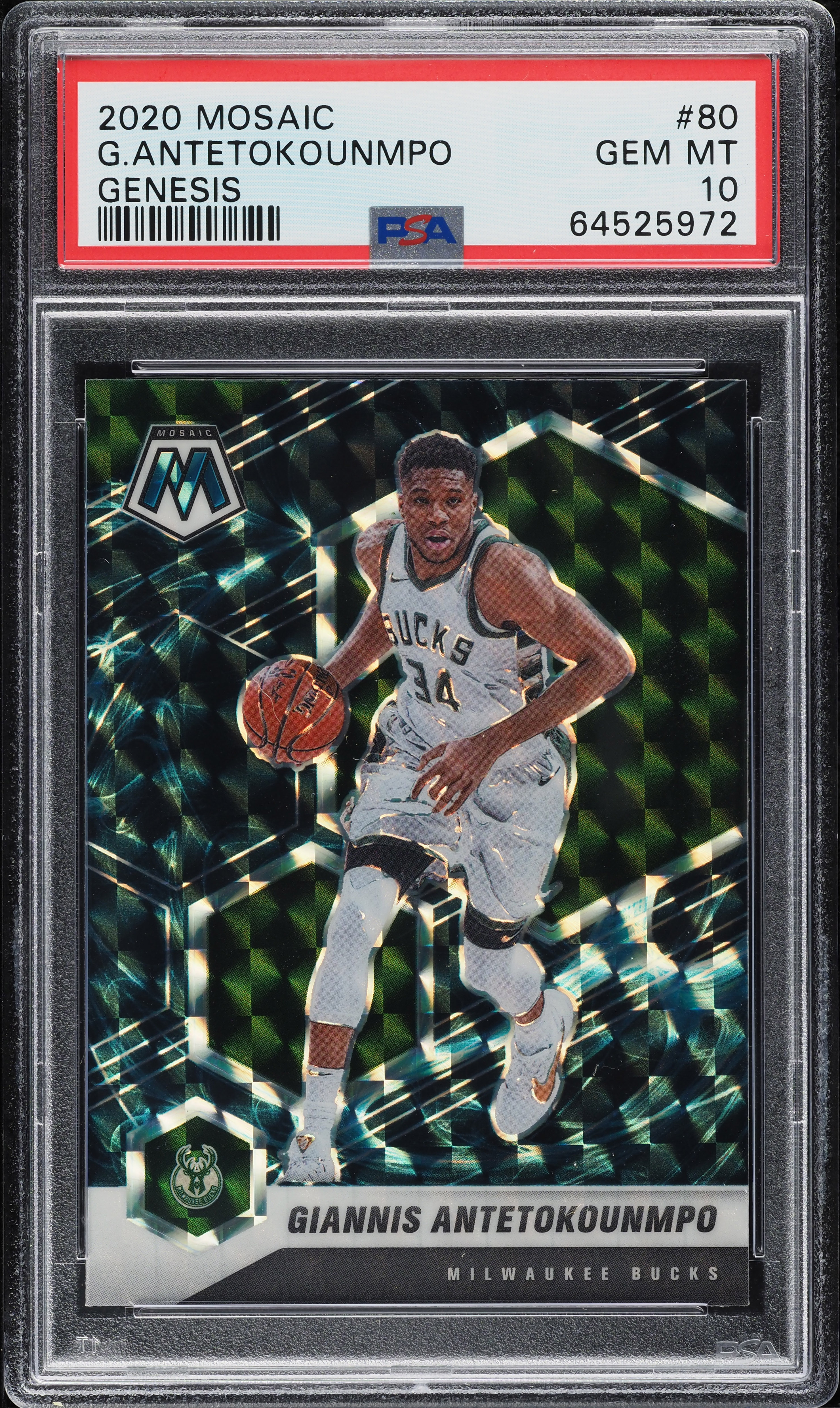2020 Panini Mosaic Genesis Giannis Antetokounmpo #80 PSA 10 2020 Panini Mosaic Genesis Giannis Antetokounmpo #80 PSA 10