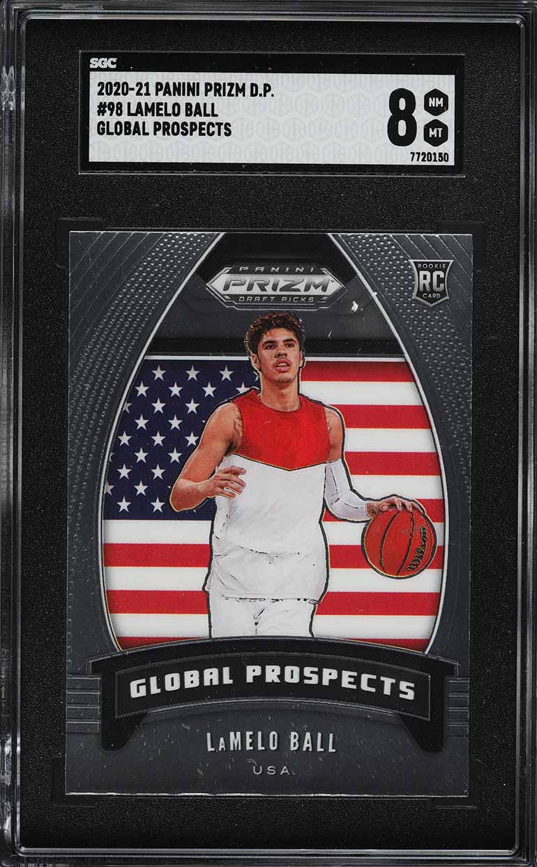 2020 Panini Prizm Draft Picks LaMelo Ball ROOKIE #98 SGC 8 NM-MT
