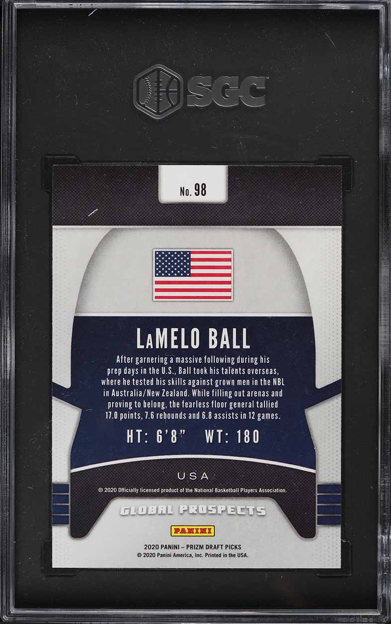2020 Panini Prizm Draft Picks LaMelo Ball ROOKIE #98 SGC 8 NM-MT