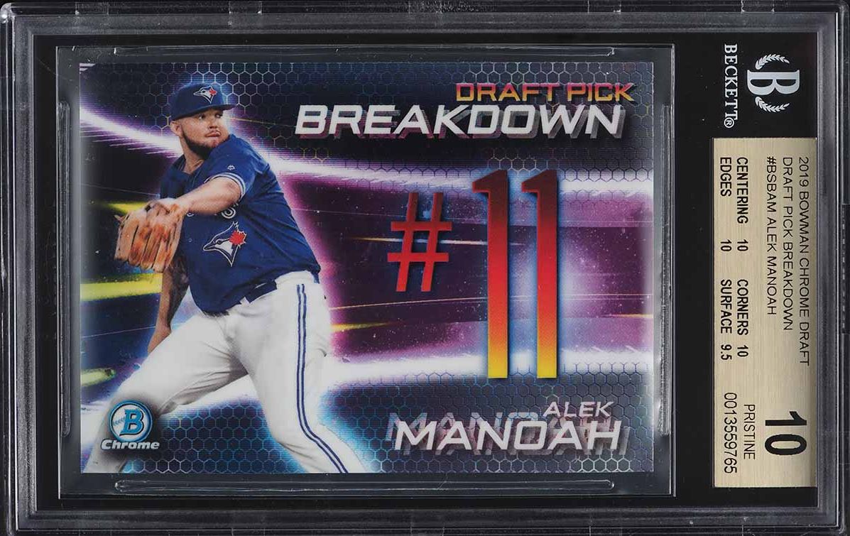 2019 Bowman Chrome Draft Pick Breakdown Alek Manoah ROOKIE BGS 10 PRISTINE