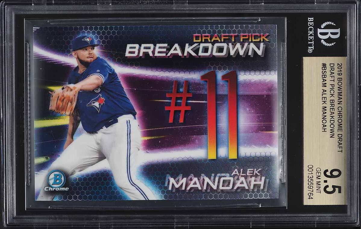 2019 Bowman Chrome Draft Pick Breakdown Alek Manoah ROOKIE BGS 9.5 GEM MINT