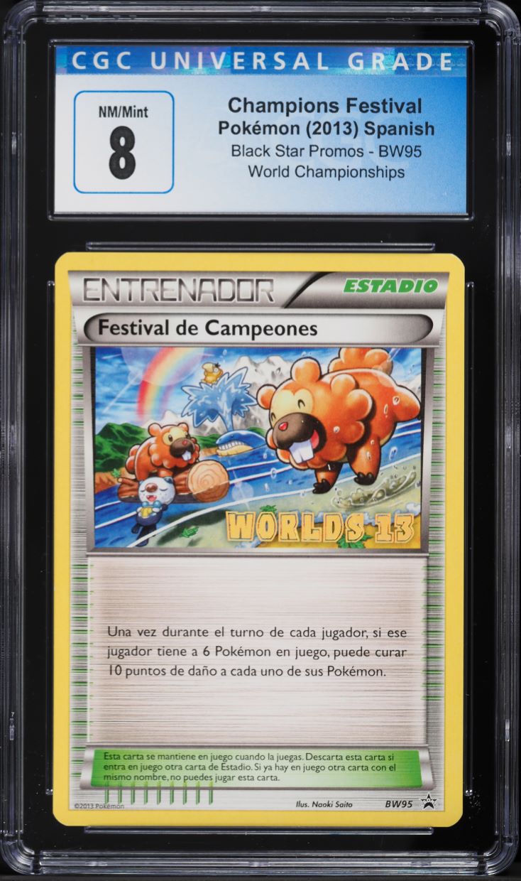 2013 Pokemon Spanish World Championships Promo Champion's Festival #BW95 CGC 8