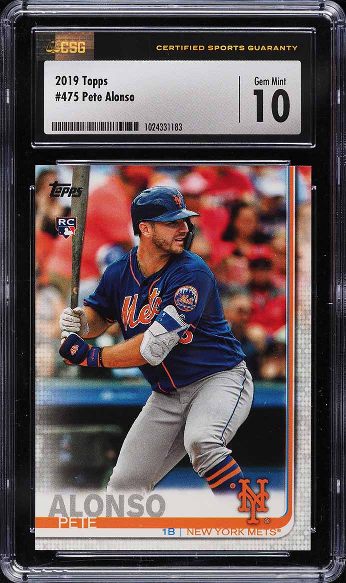 2019 Topps Pete Alonso ROOKIE #475 CSG 10 GEM MINT