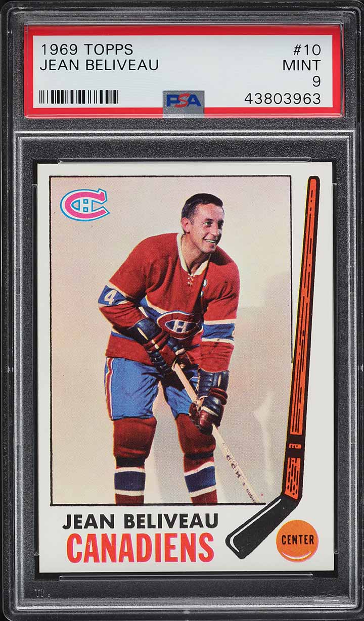 1969 Topps Hockey Jean Beliveau #10 PSA 9 MINT