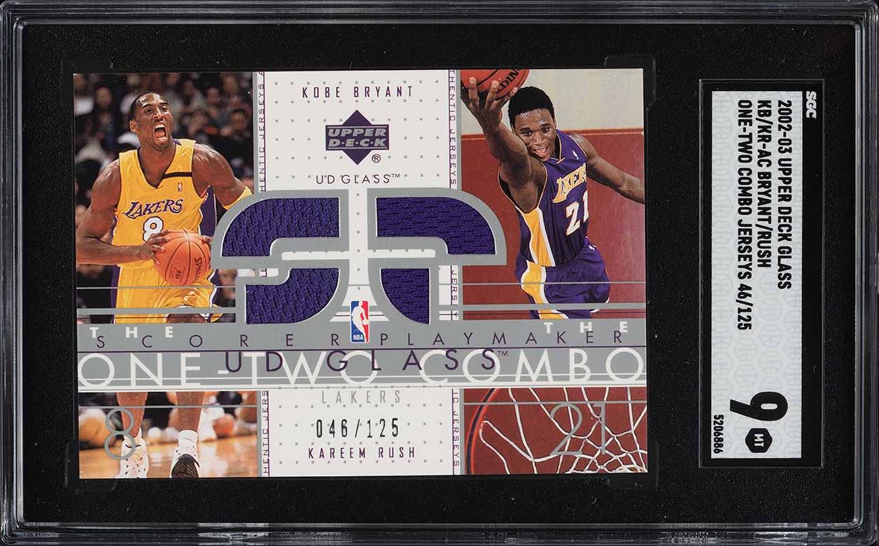 2002 Upper Deck Glass Kobe Bryant & Kareem Rush PATCH /125 #KB/KR 