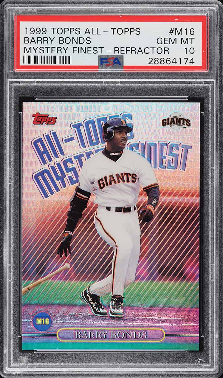 1999 Topps All-Topps Mystery Finest Refractor Barry Bonds #M16 PSA 10 GEM MINT