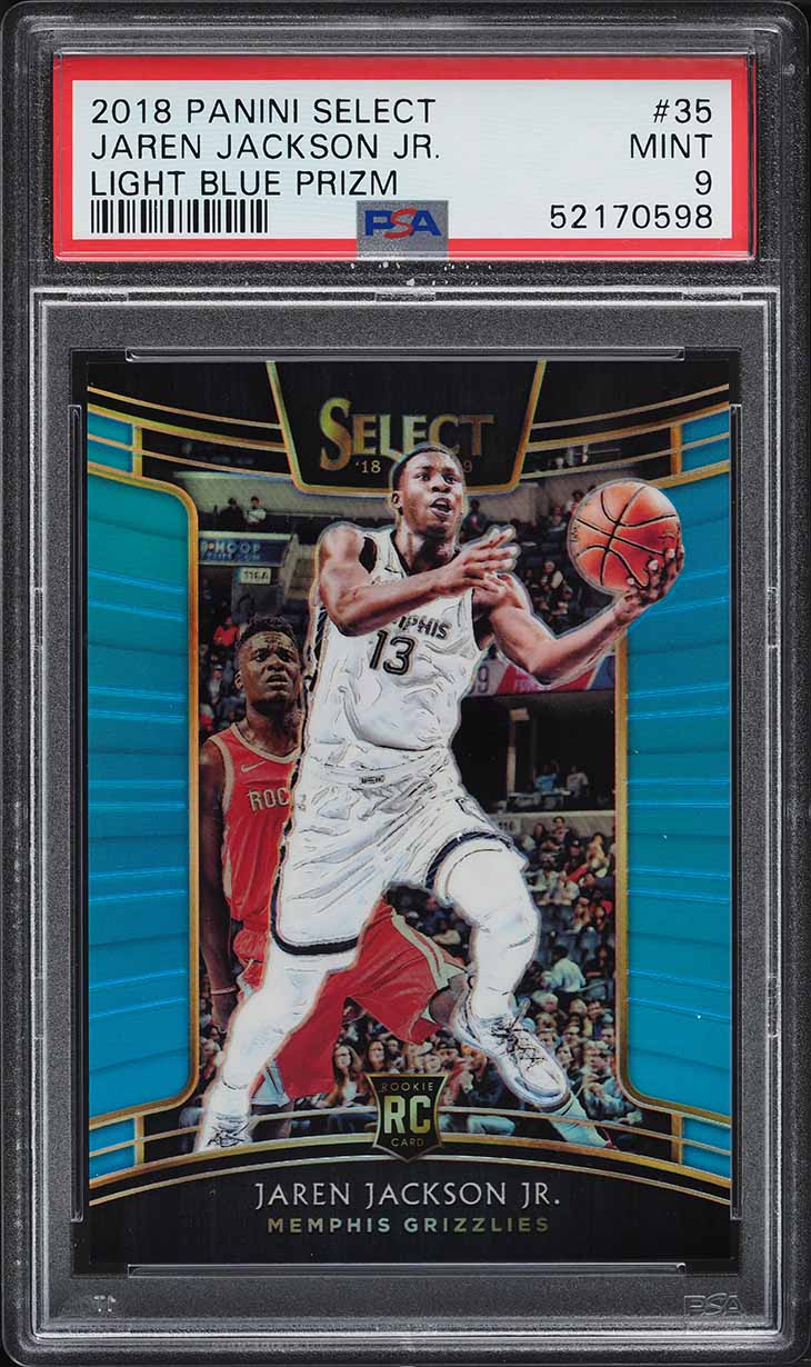 2018 Select Light Blue Prizm Jaren Jackson Jr. ROOKIE /299 #35 PSA 9 MINT