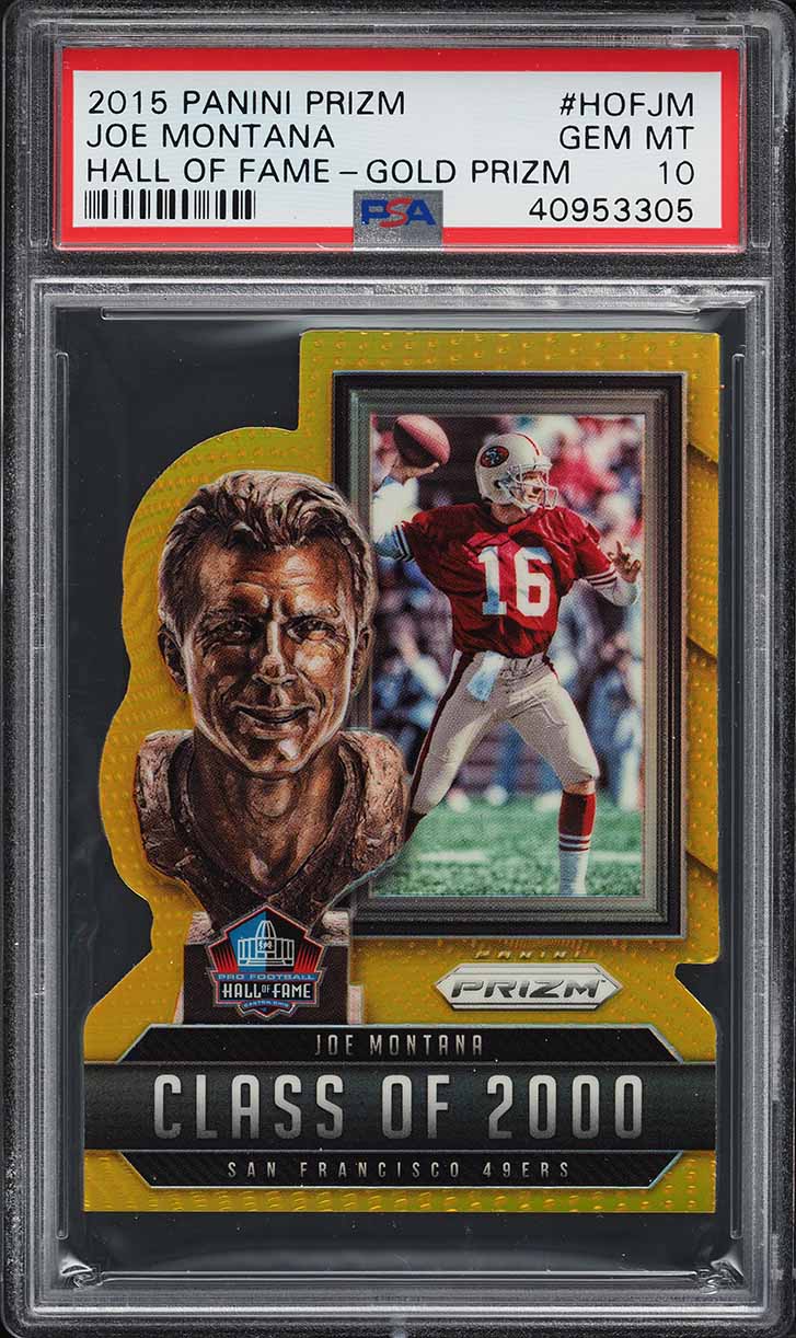 2015 Panini Prizm Hall Of Fame Gold Joe Montana /10 #HOFJM PSA 10 GEM MINT