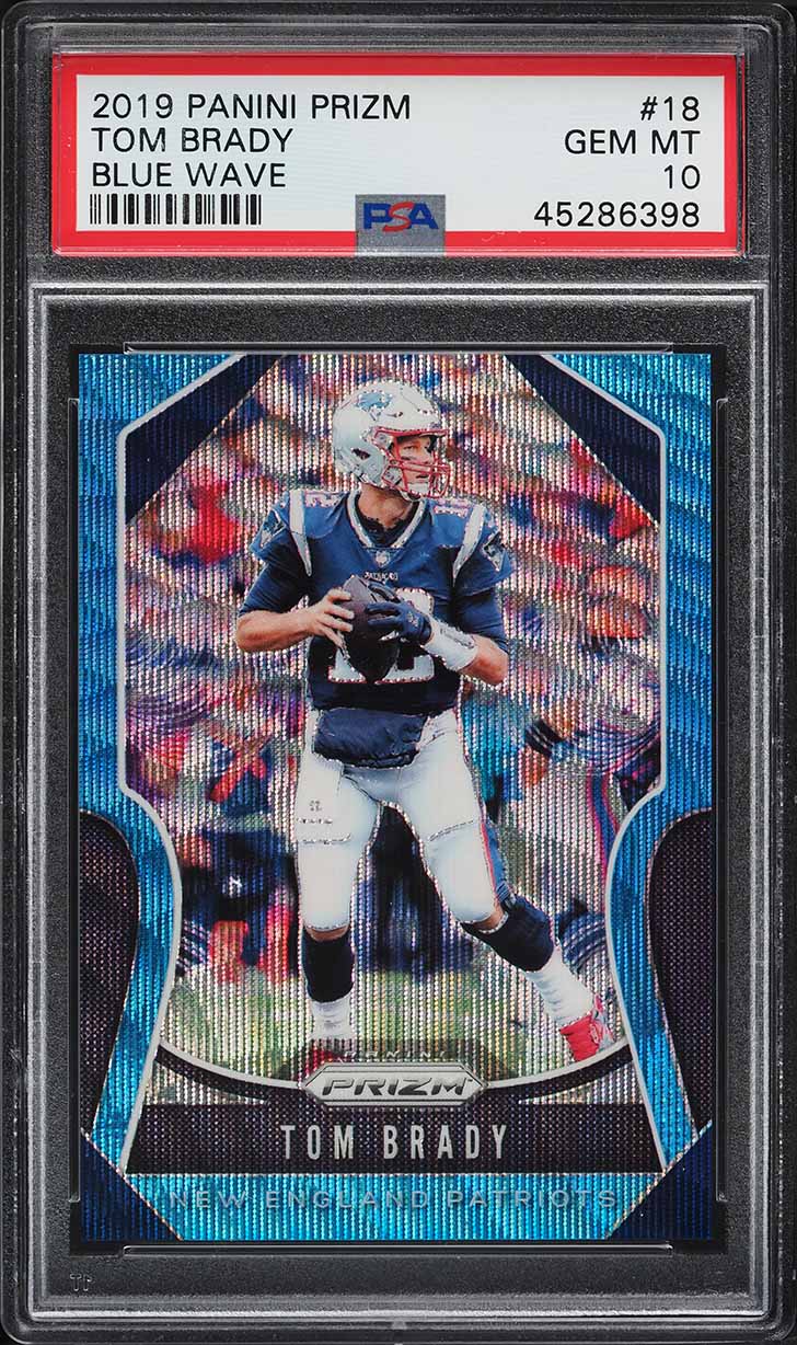 2019 Panini Prizm Blue Wave Tom Brady /149 #18 PSA 10 GEM MINT