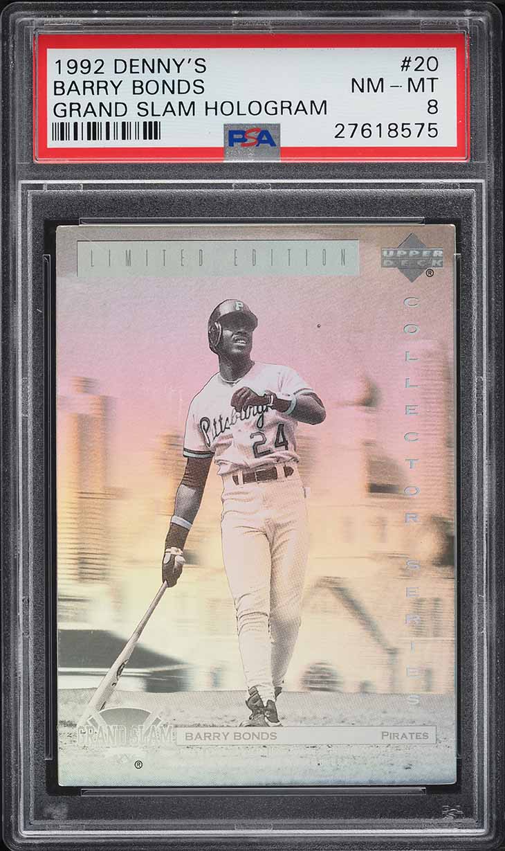 1992 Denny's Grand Slam Hologram Barry Bonds #20 PSA 8 NM-MT