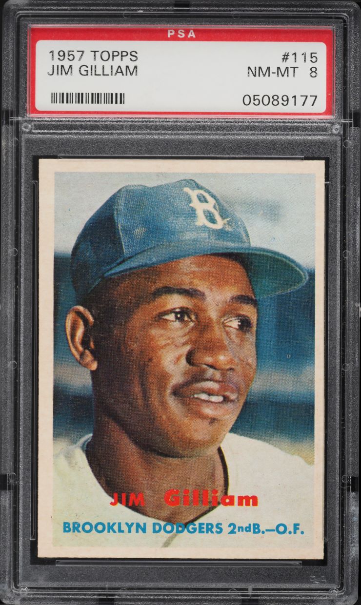 1957 Topps Jim Gilliam #115 PSA 8 NM-MT