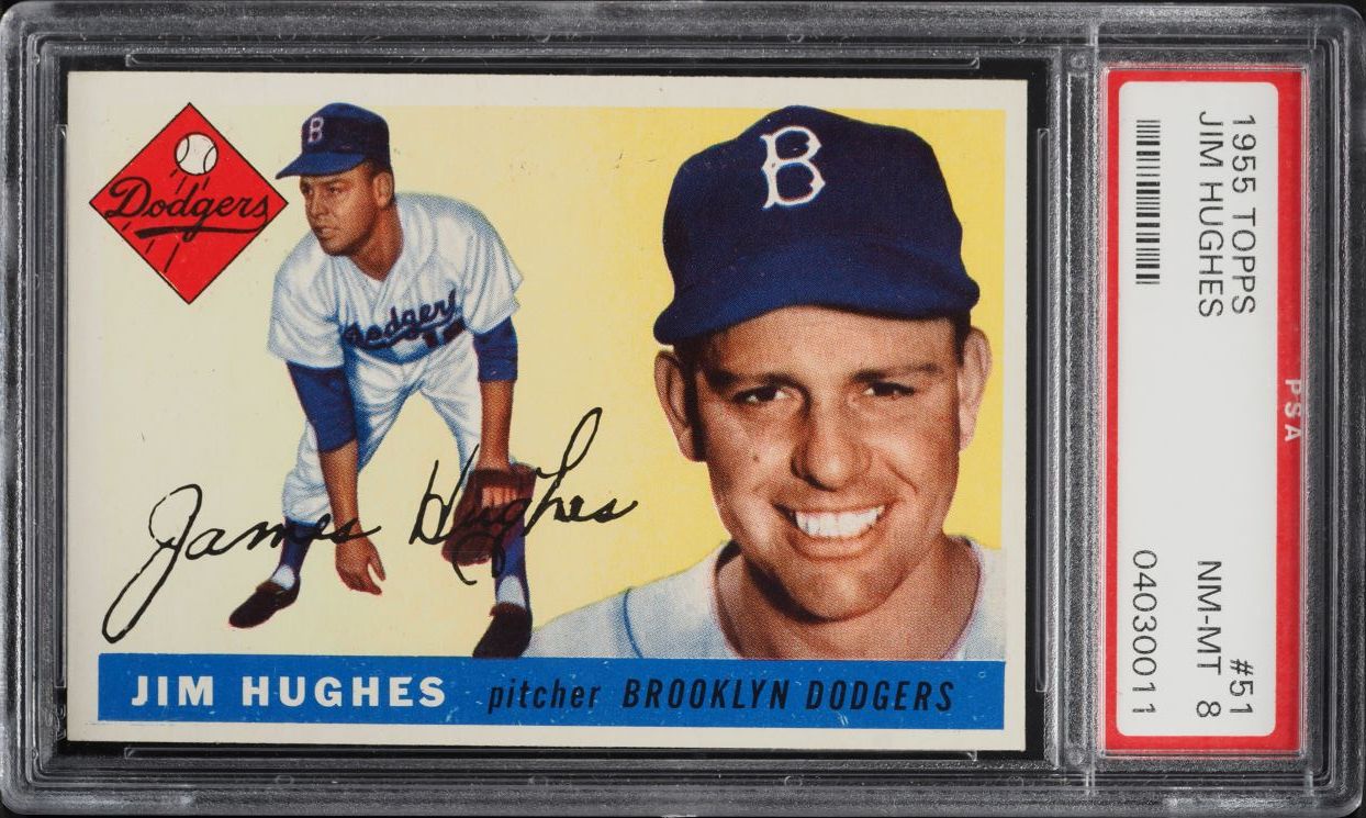 1955 Topps Jim Hughes #51 PSA 8 NM-MT