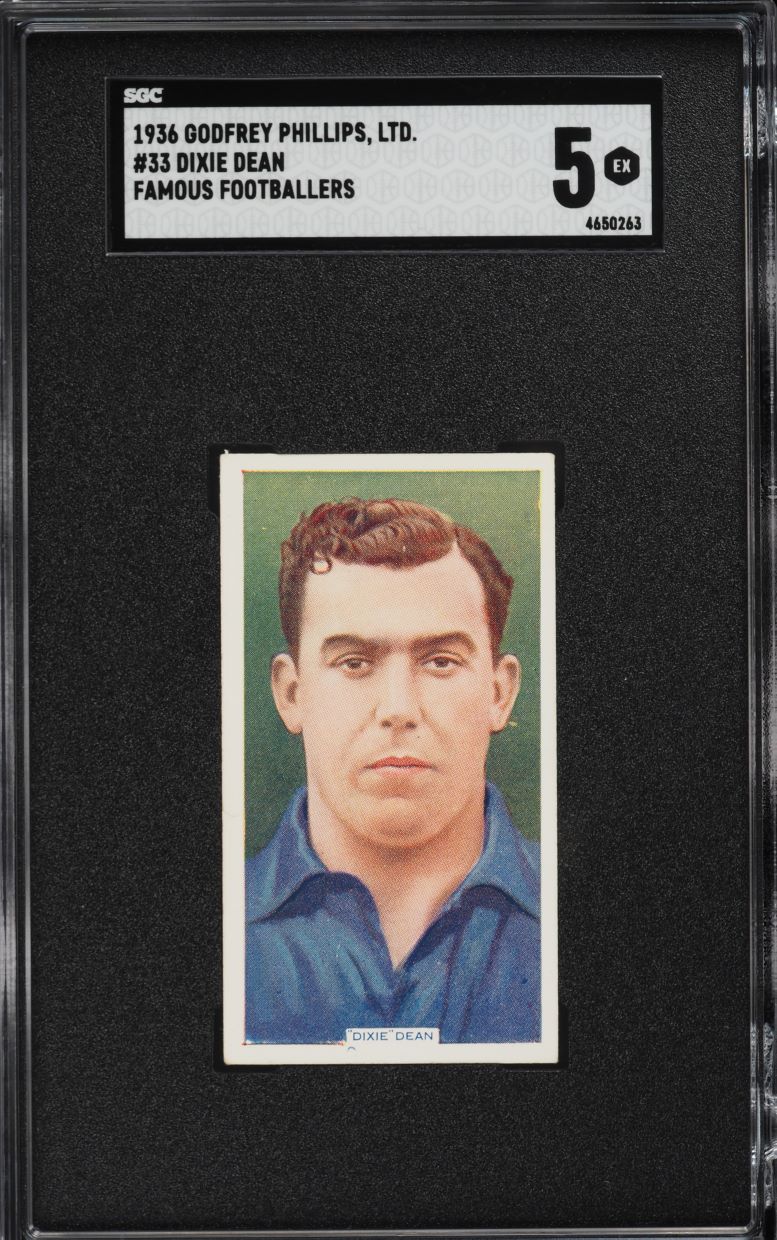 1936 Godfrey Phillips Soccer Famous Footballers Dixie Dean #33 SGC 5 EX