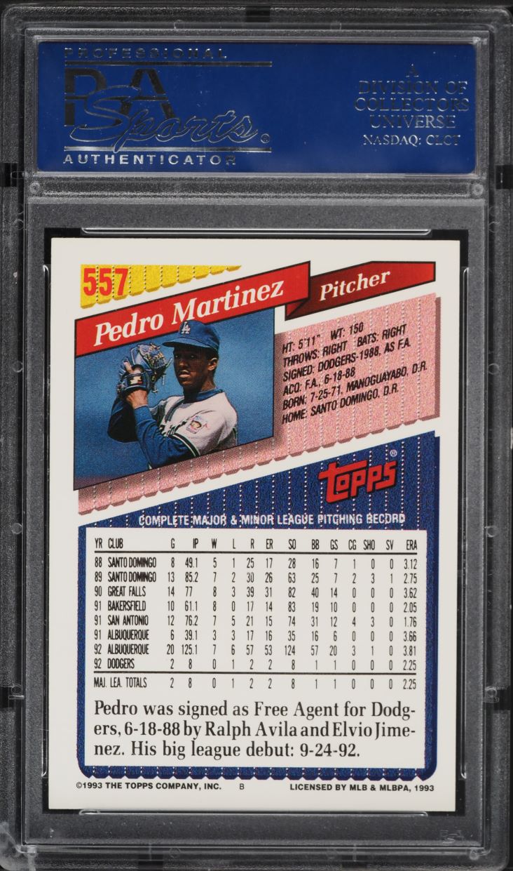 1993 Topps Gold Pedro Martinez #557 PSA 10 GEM MINT