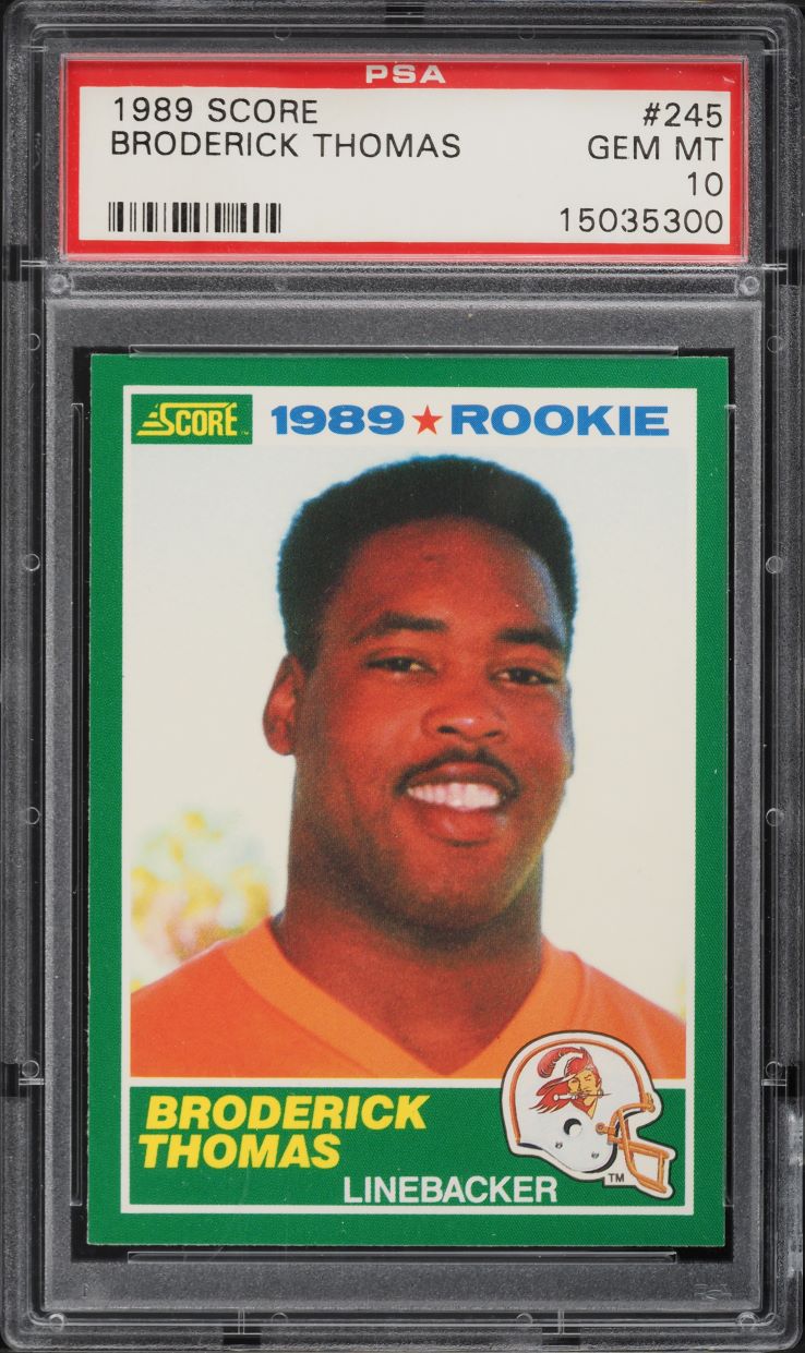 1989 Score Football Broderick Thomas ROOKIE #245 PSA 10 GEM MINT
