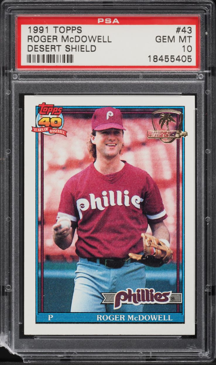 1991 Topps Desert Shield Roger McDowell #43 PSA 10 GEM MINT