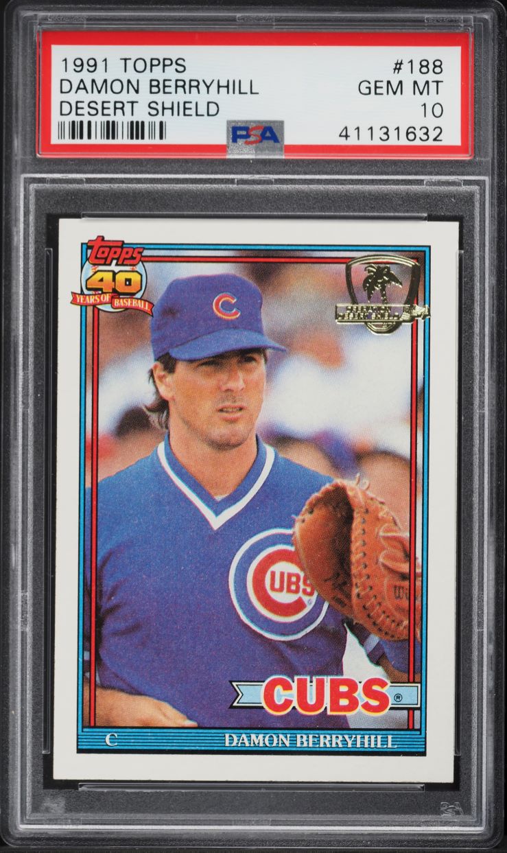1991 Topps Desert Shield Damon Berryhill #188 PSA 10 GEM MINT
