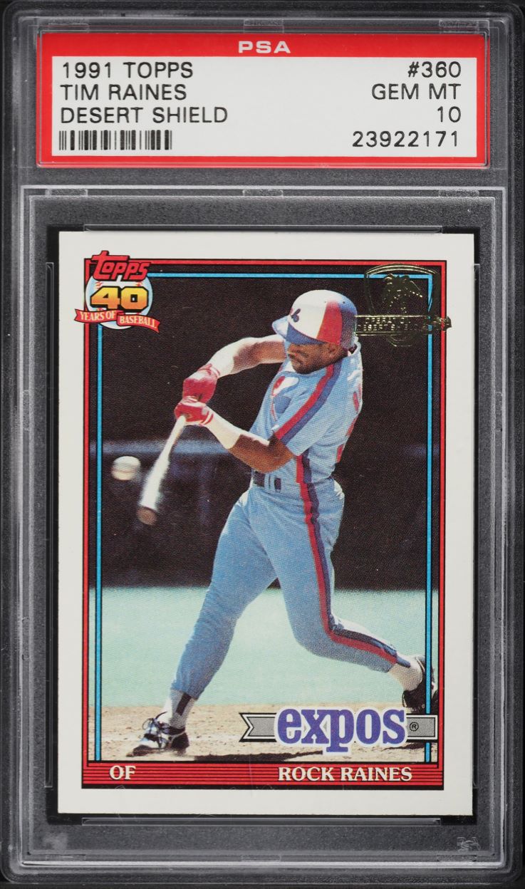 1991 Topps Desert Shield Tim Raines #360 PSA 10 GEM MINT