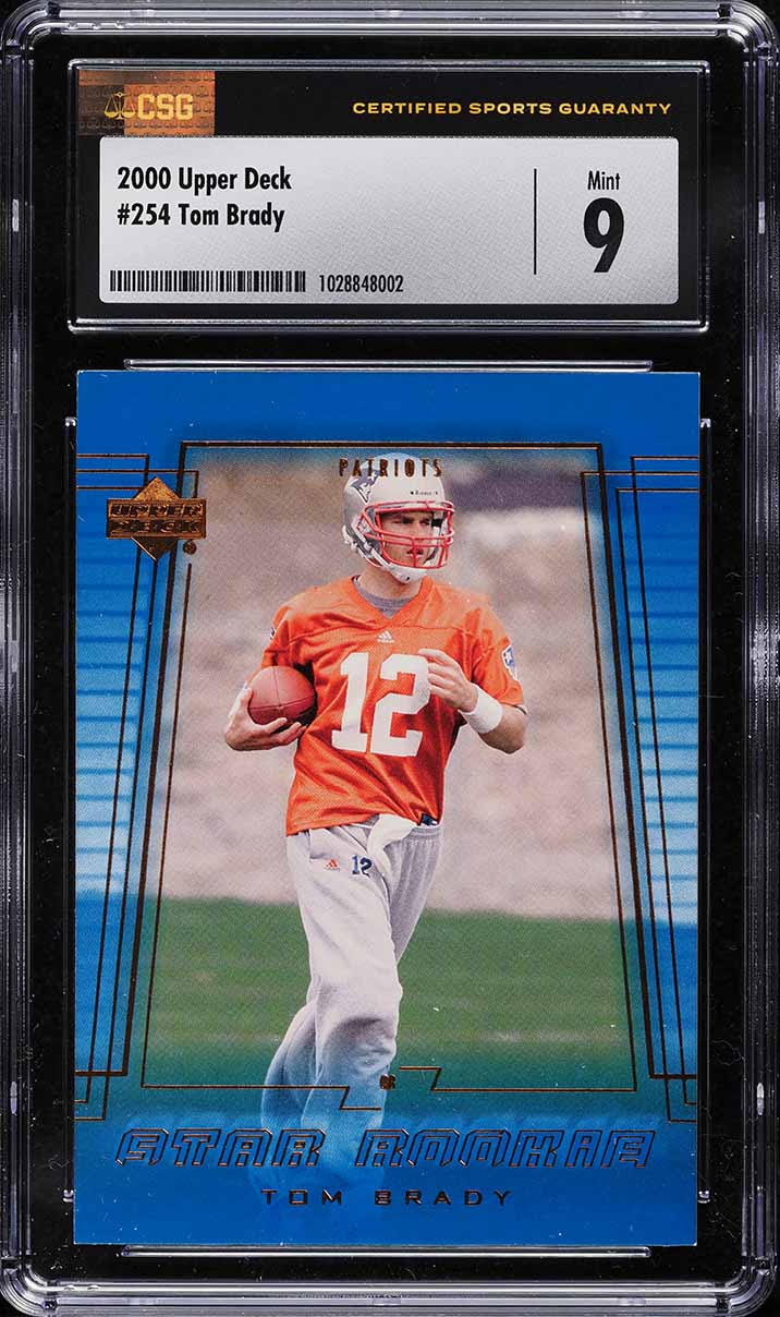 2000 Upper Deck Football Tom Brady ROOKIE #254 CSG 9 MINT