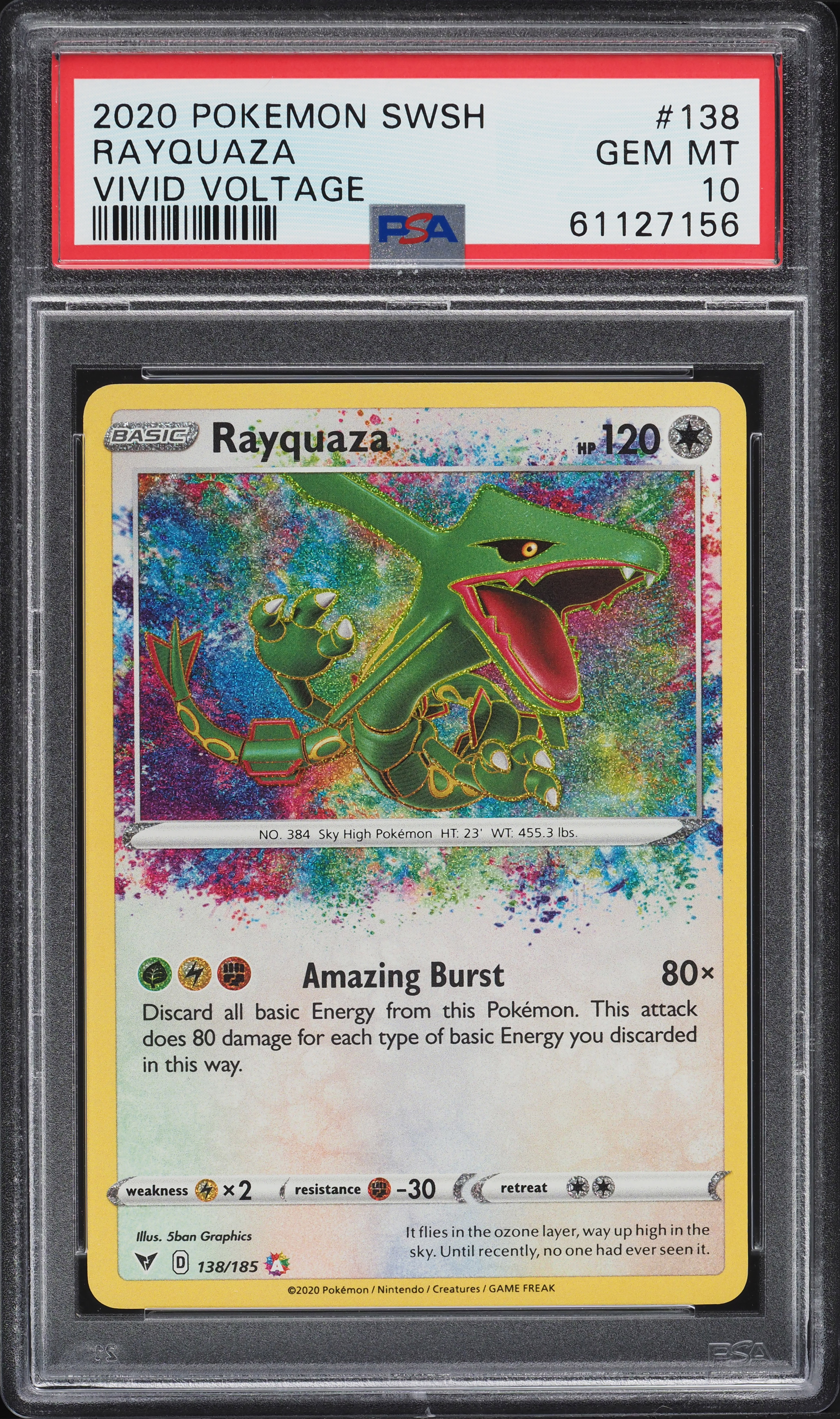 2020 Pokemon Sword & Shield Vivid Voltage Amazing Rare Rayquaza