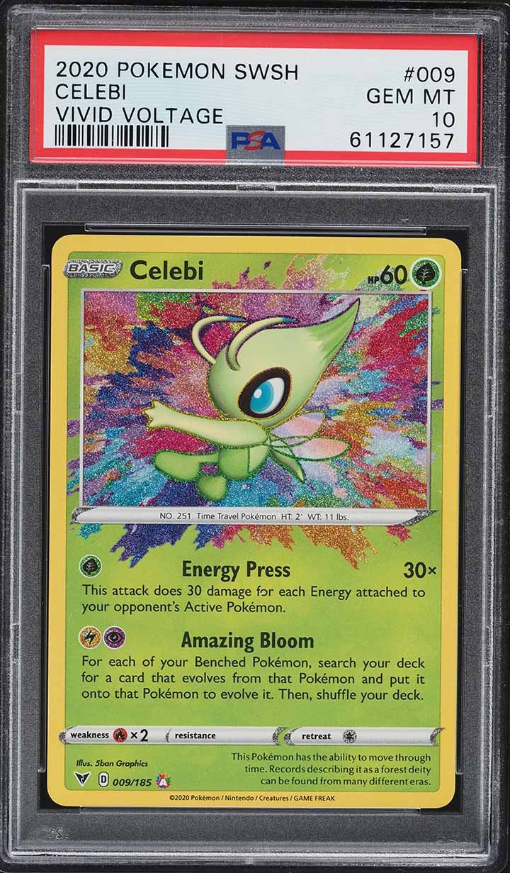 2020 Pokemon Sword & Shield Vivid Voltage Amazing Rare Celebi #9 PSA 10 GEM MINT on Fanatics Collect 2020 Pokemon Sword & Shield Vivid Voltage Amazing Rare Celebi #9 PSA 10 GEM MINT on Fanatics Collect