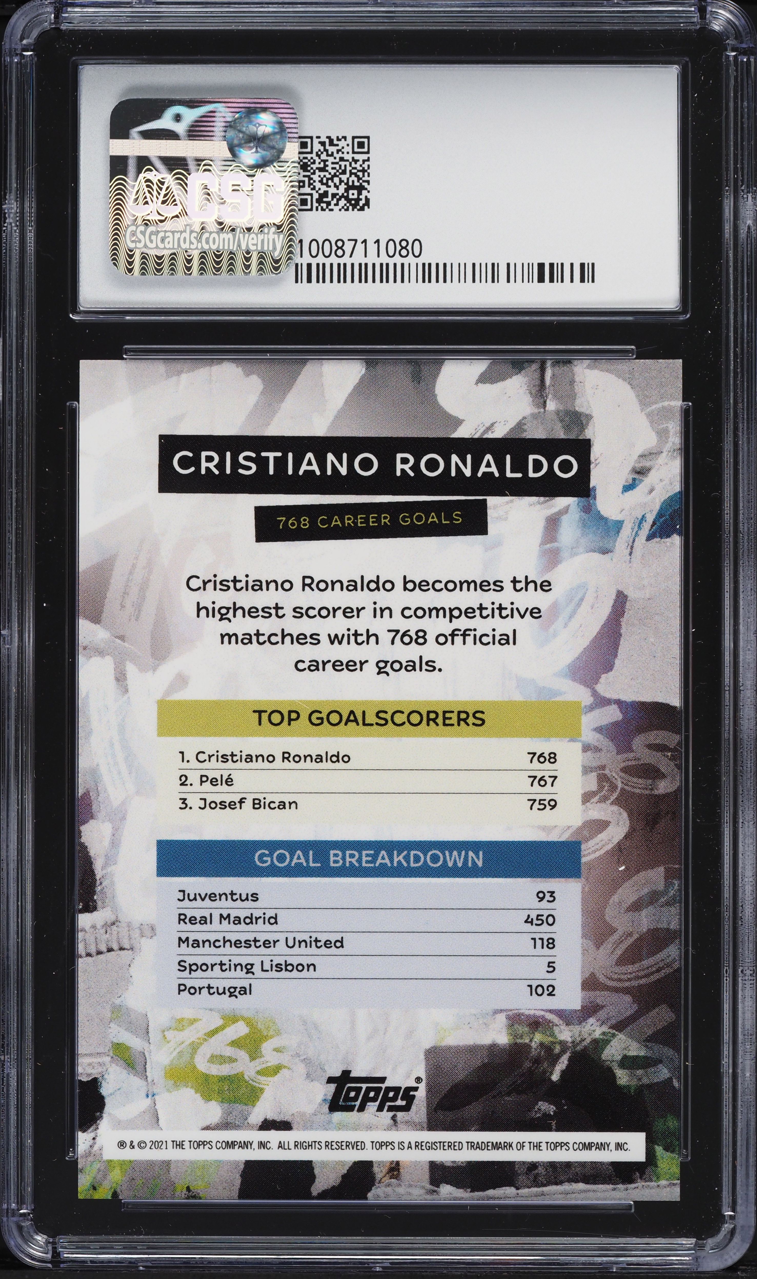 2021 Topps Now UEFA Champions League Cristiano Ronaldo CSG 10 