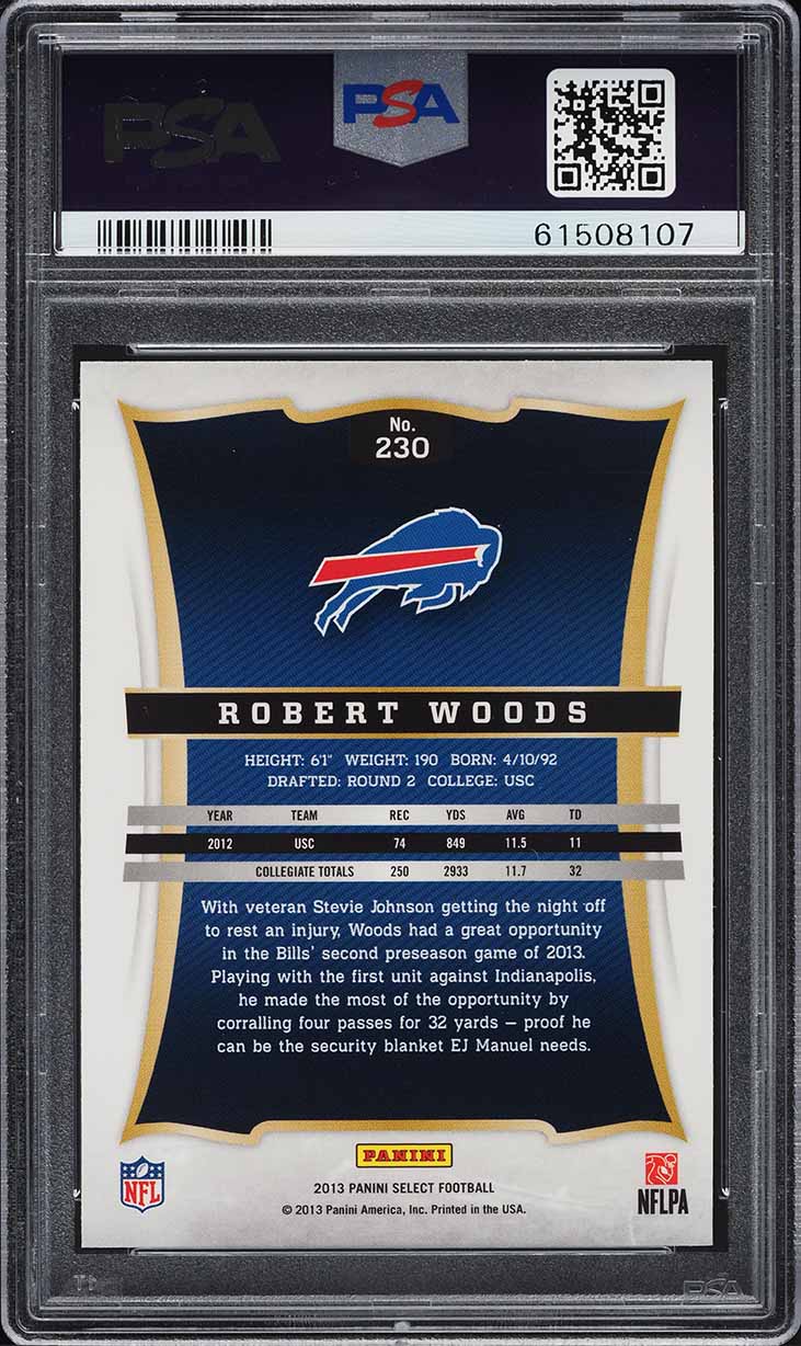 2013 Select Football Robert Woods ROOKIE #230 PSA 9 MINT