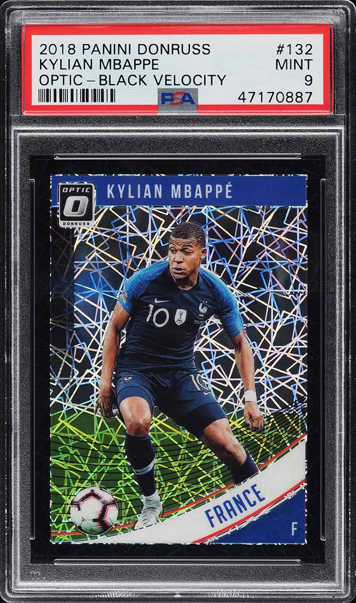 2018 Donruss Optic Black Velocity Kylian Mbappe ROOKIE /25 #132 PSA 9 MINT