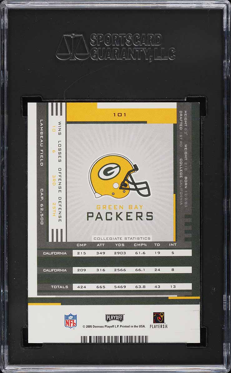 2005 Playoff Contenders Aaron Rodgers ROOKIE AUTO #101 SGC 9 MINT