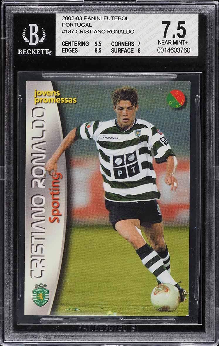 2003 Panini Sports Mega Craques Cristiano Ronaldo ROOKIE BGS 7.5 NRMT+