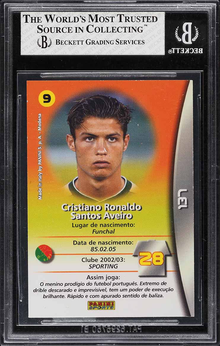 2003 Panini Sports Mega Craques Cristiano Ronaldo ROOKIE BGS 7.5 NRMT+