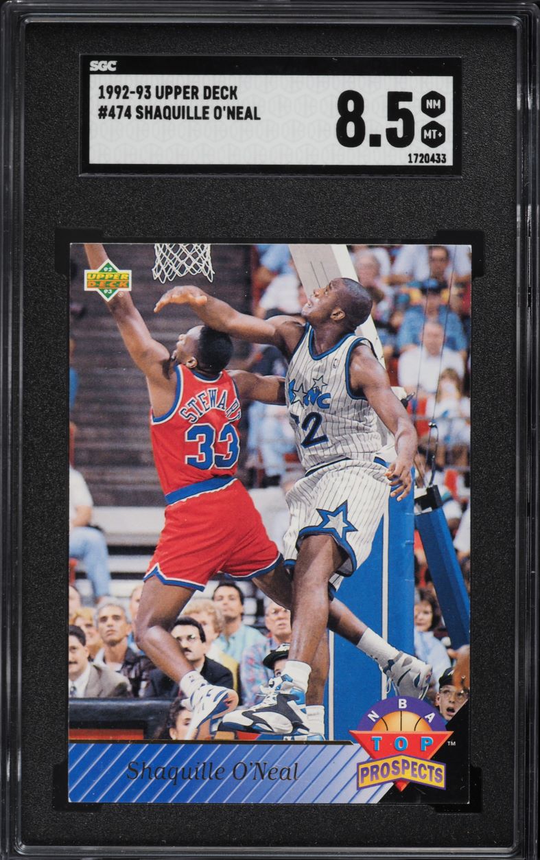 1992 Upper Deck Basketball Shaquille O'Neal ROOKIE #474 SGC 8.5 NM-MT+
