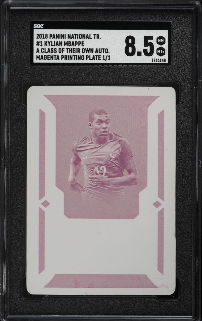 2018 National Treasures Printing Plate Kylian Mbappe ROOKIE 1/1 #1 SGC 8.5