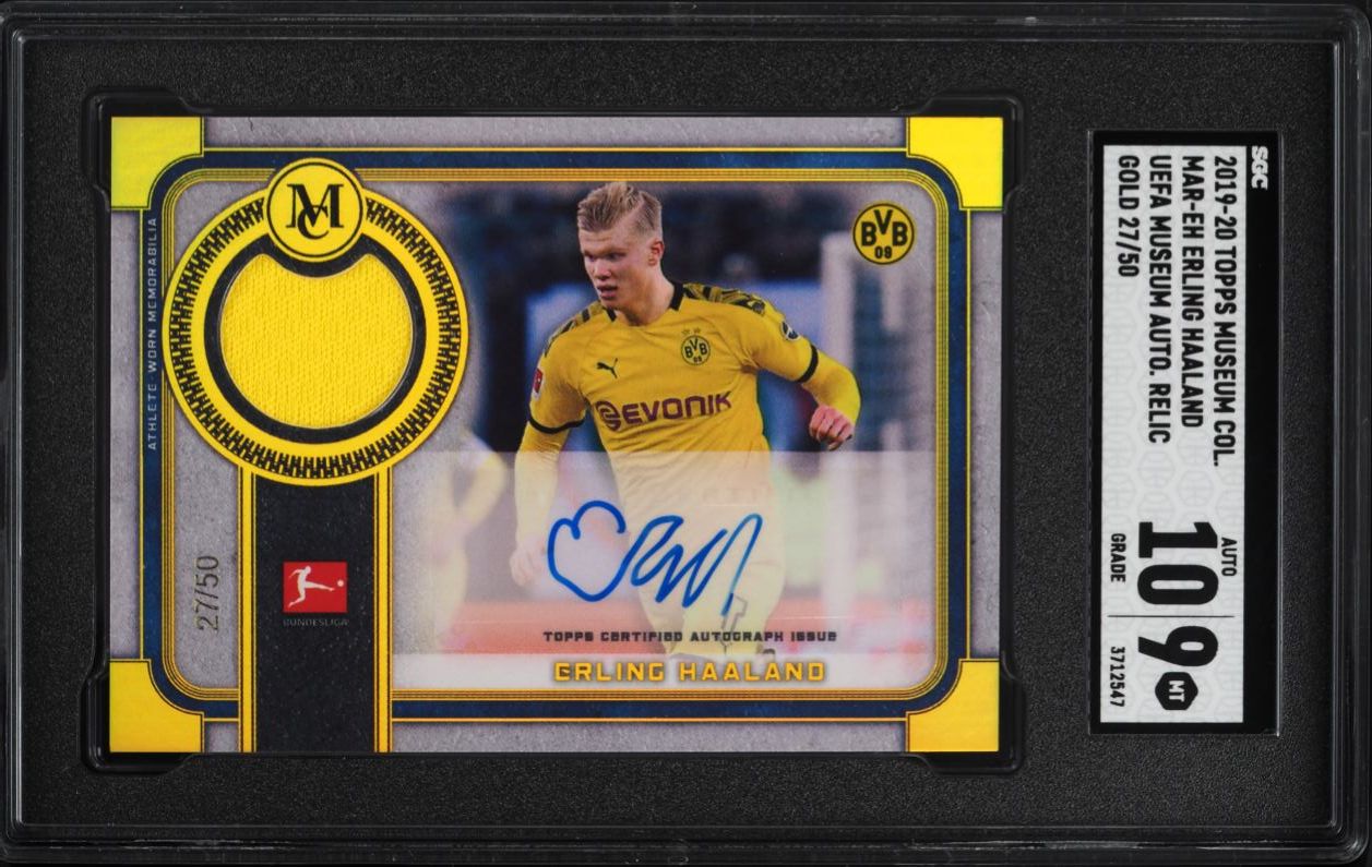 2019 Topps Museum Collection Gold Erling Haaland ROOKIE PATCH AUTO