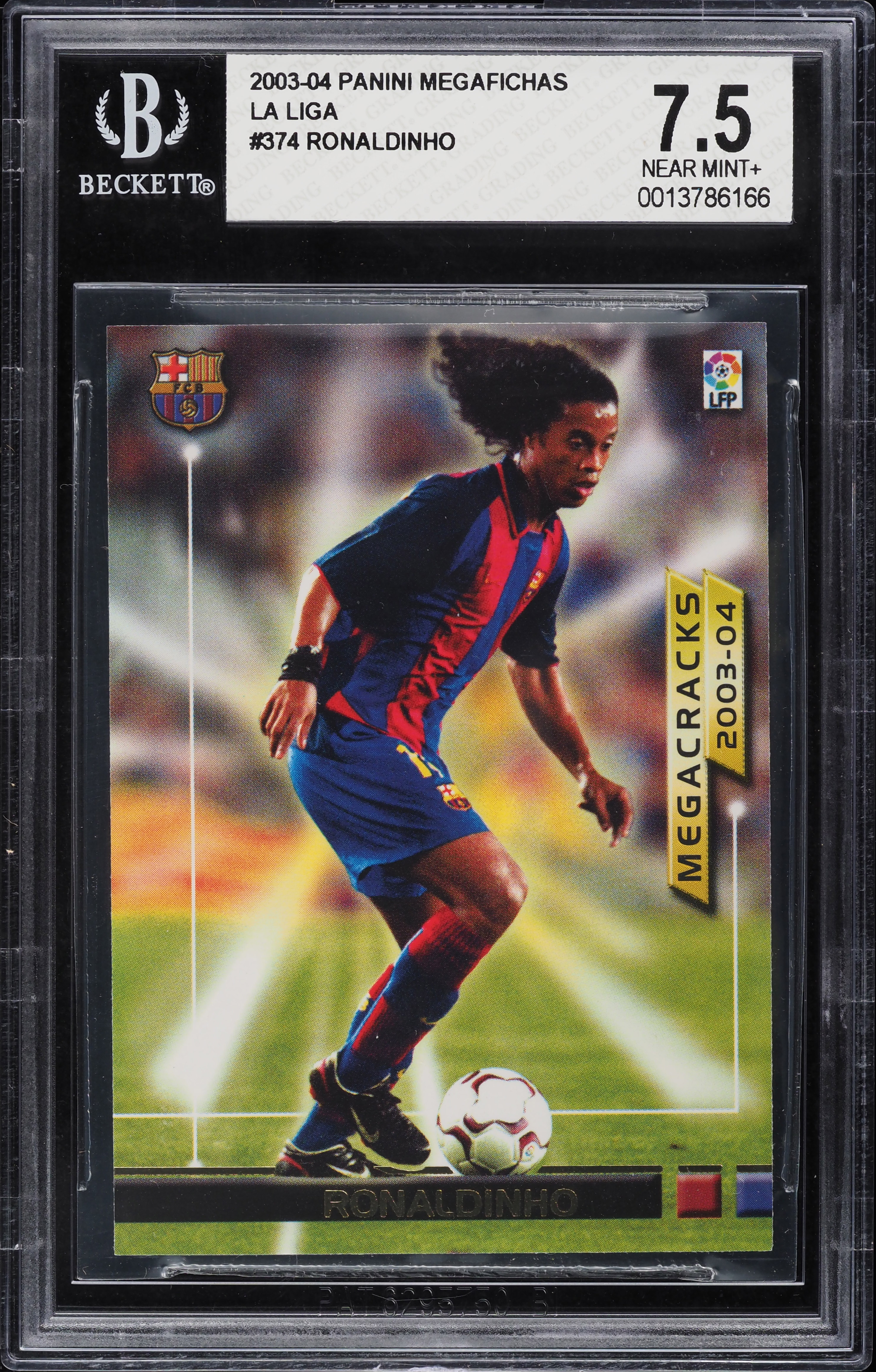 2003 Panini Megafichas La Liga Ronaldinho #374 BGS 7.5 NRMT+ on