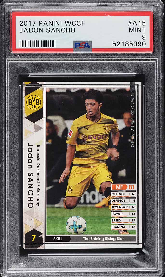 2017 Panini WCCF Version 3.0 Jadon Sancho ROOKIE #A15 PSA 9 MINT