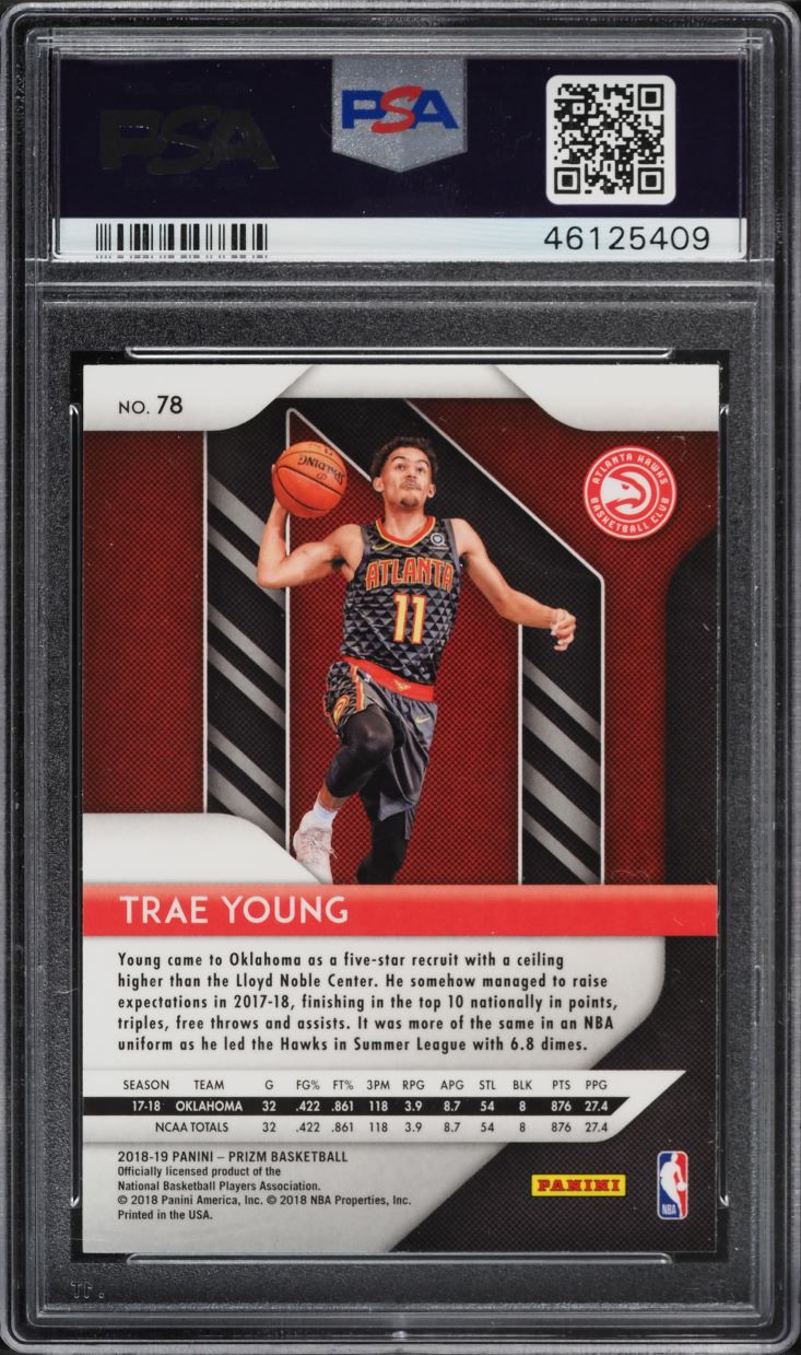 2018 Panini Prizm Trae Young ROOKIE #78 PSA 10 GEM MINT on