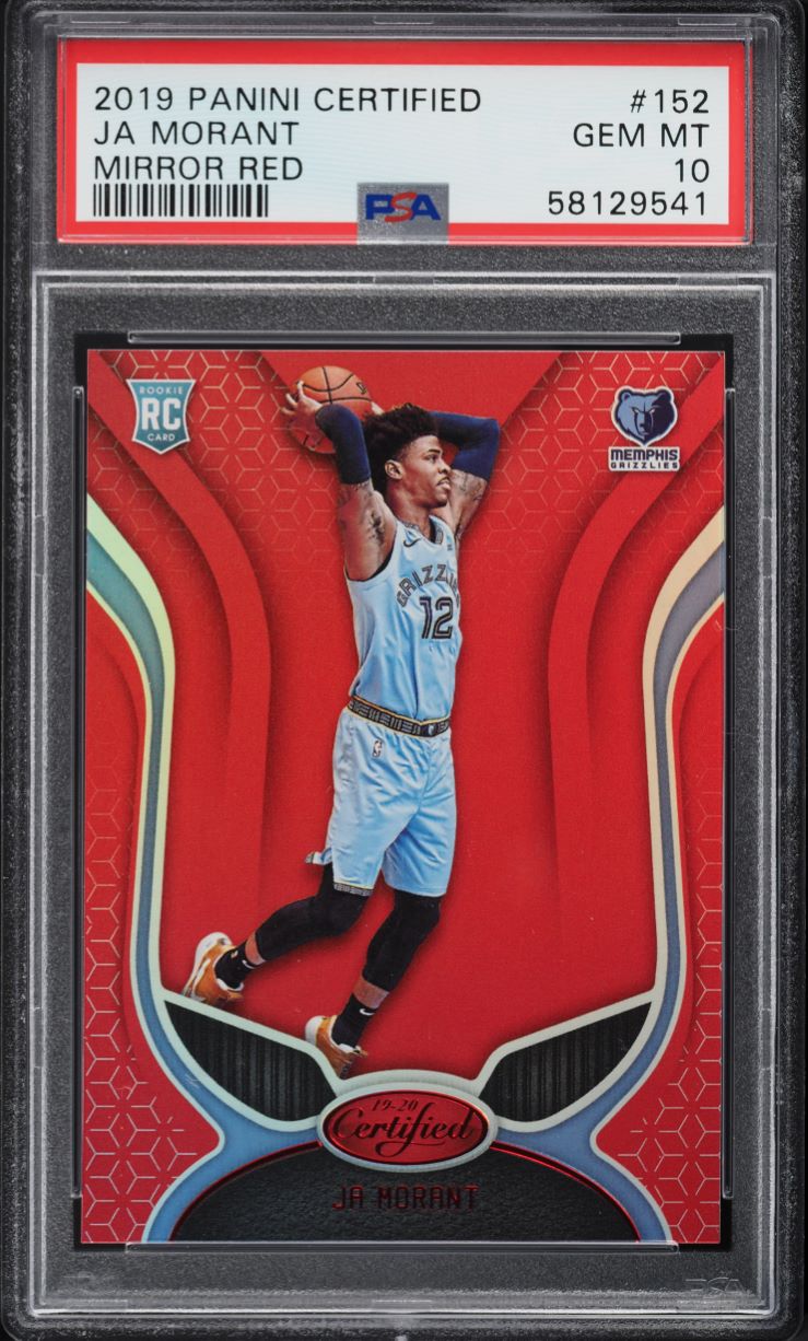 2019 Panini Certified Mirror Red Ja Morant ROOKIE #152 PSA 10 GEM MINT