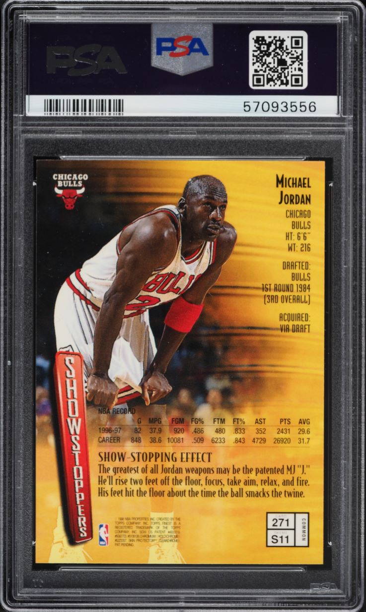 1997 Finest Basketball Michael Jordan #271 PSA 10 GEM MINT