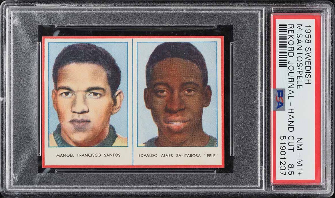 1958 Swedish Rekord Journal Manoel Francisco Santos Pele ROOKIE PSA 8.5 NM-MT+