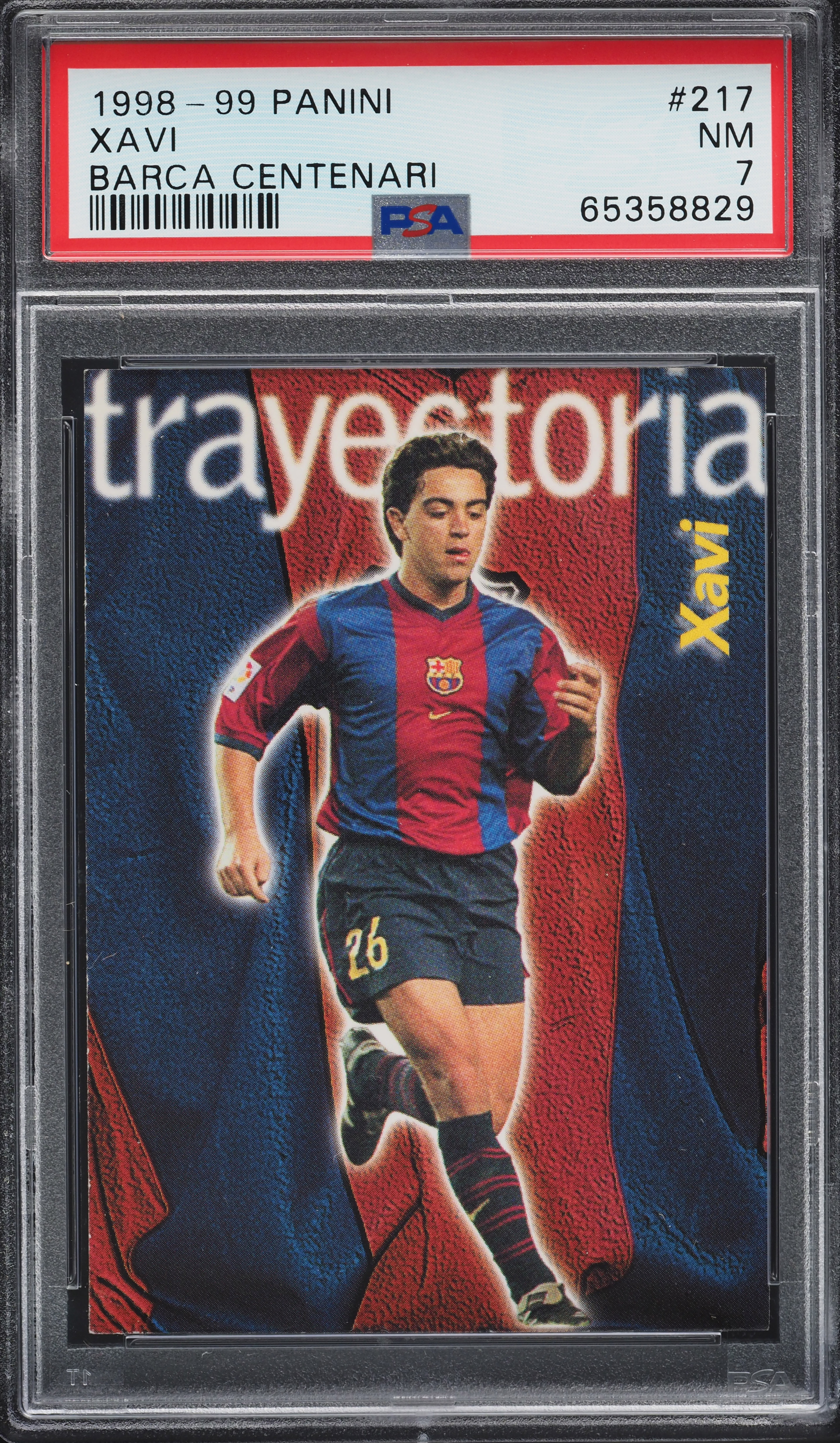 1998 Panini Barca Centenari Xavi #217 PSA 7 NRMT on Fanatics Collect