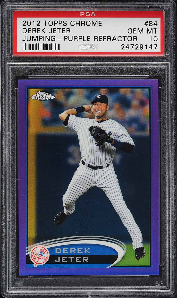 2012 Topps Chrome Purple Refractor Derek Jeter #84 PSA 10 GEM MINT