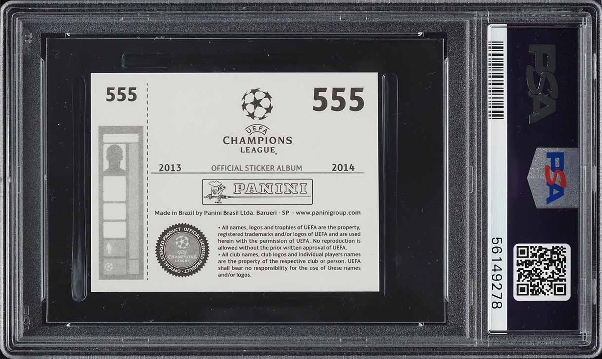 2013 Panini UEFA Champions League Stickers Sticker Neymar #555 PSA 6 EXMT